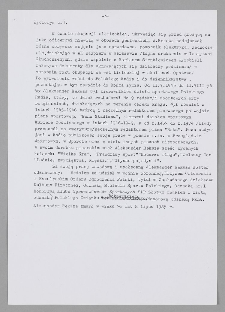 Życiorys dziennikarza sportowego Aleksandra Rekszy-Kakietka