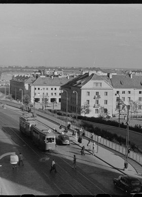 Panorama Trasy W-Z i osiedla na Mariensztacie