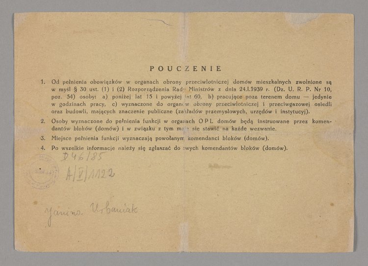 Karta powołania wydana Annie Korolczykowej