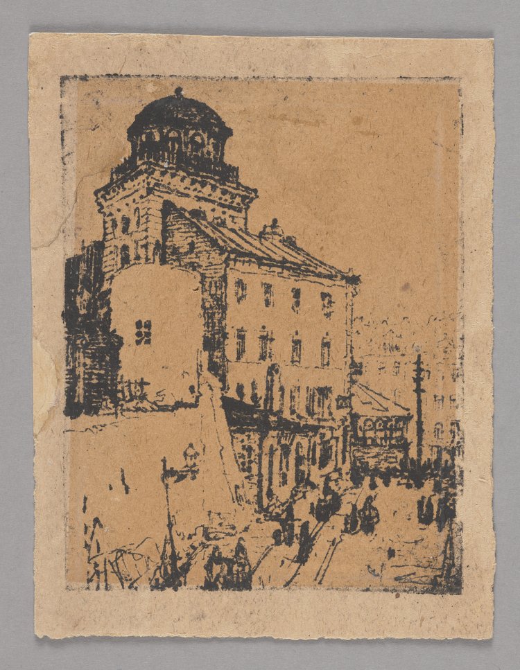 Wieża Bernardynów od ulicy Mariensztat