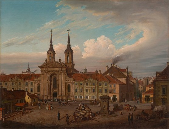 Plac Krasińskich z kościołem Pijarów