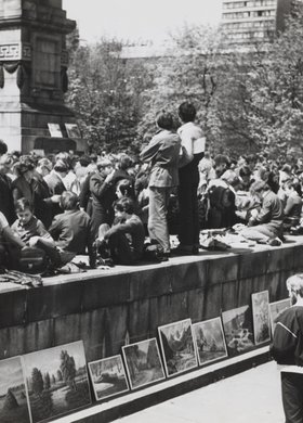 Book fair outside the Palace of Culture and Science