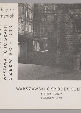 Reklama wystawy fotografii Alberta Krystyniaka p.t. "Stara Praga. Wystawa fotografii czerwiec - 1979"