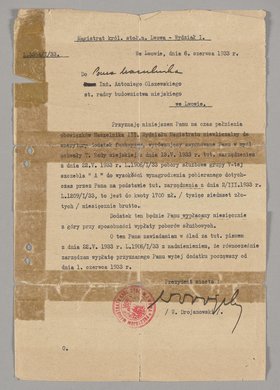 Pismo skierowane do Antoniego Olszewskiego