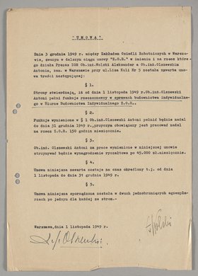 Umowa o pracę Antoniegom Olszewskiego