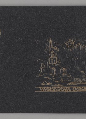 Albumik ze znaczkami pocztowymi z serii 'Warszawa oskarża'