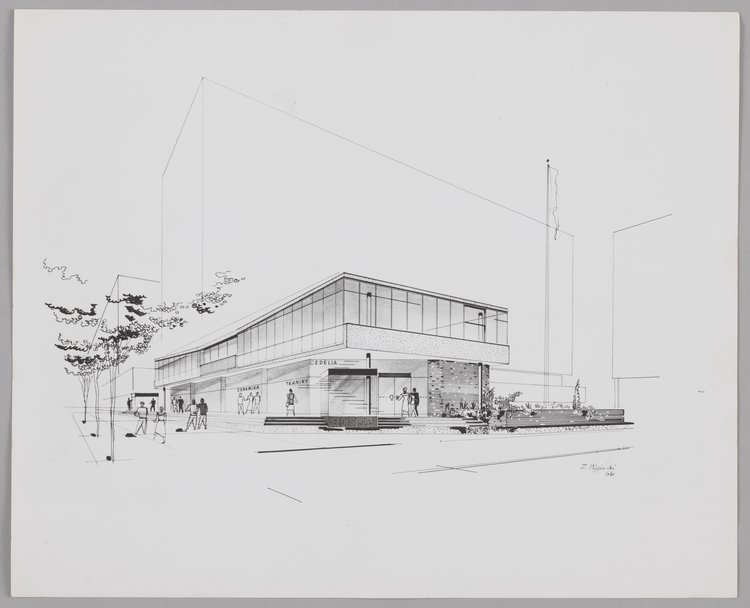 Pawilon handlowy Cepelii, widoki oraz wnętrze