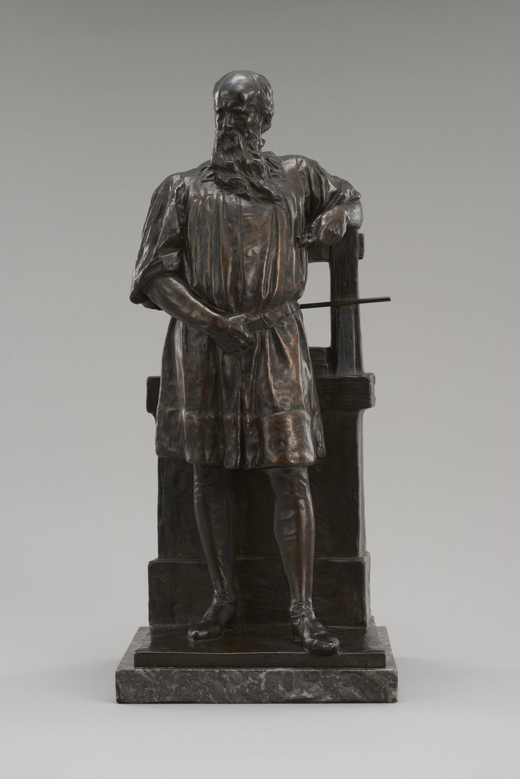 Figura Jana Gutenberga przy prasie drukarskiej