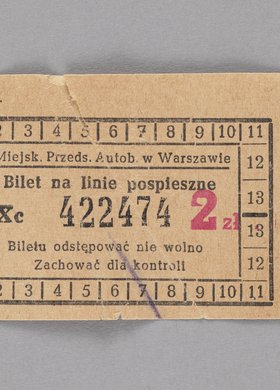Bilet na linie pospieszne o wartości 2 zł