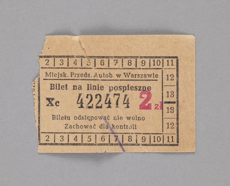 Bilet na linie pospieszne o wartości 2 zł