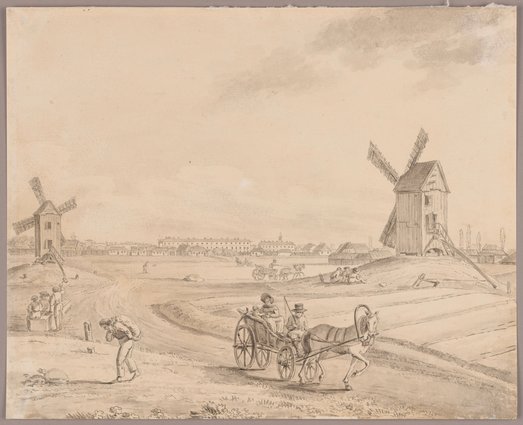 Widok na koszary wołyńskie od strony wiatraków