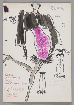 Projekt ubioru z kolekcji informacyjnej jesień-zima 1988/1989