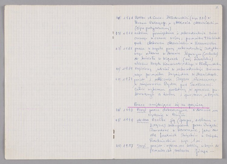 Wykaz prac artystycznych Jerzego Chojnackiego