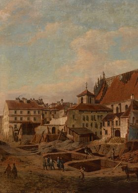 Rozbiórka domów między Zamkiem Królewskim a katedrą św. Jana