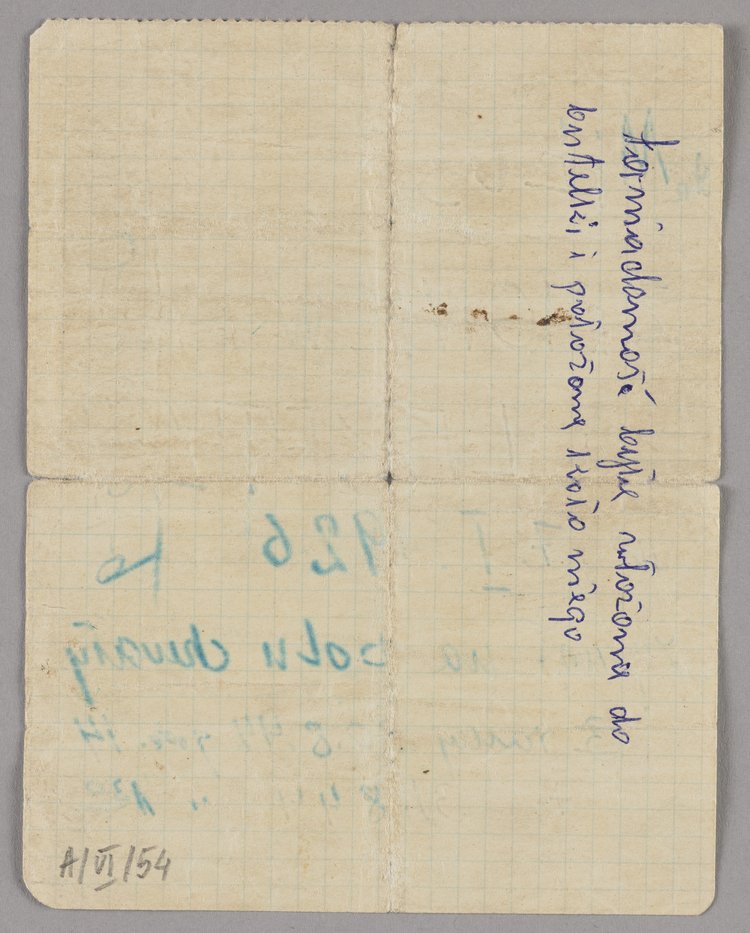 Kartka dot. miejsca i daty śmierci strzelca Miłosza-Zbigniewa Loretza