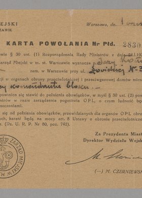 Karta powołania wydana Jerzemu Konarskiemu