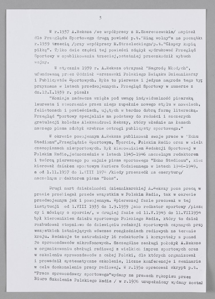 Pełny życiorys dziennikarza sportowego Aleksandra Rekszy-Kakietka