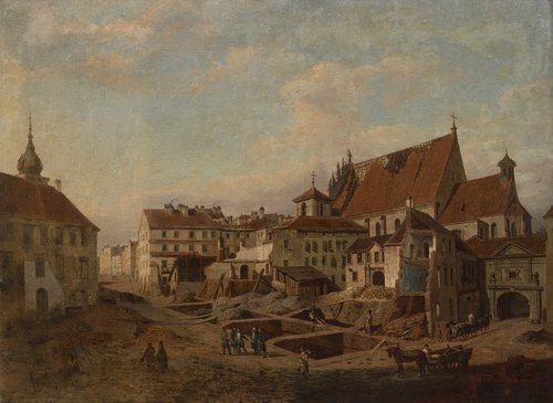 Rozbiórka domów między Zamkiem Królewskim a katedrą św. Jana