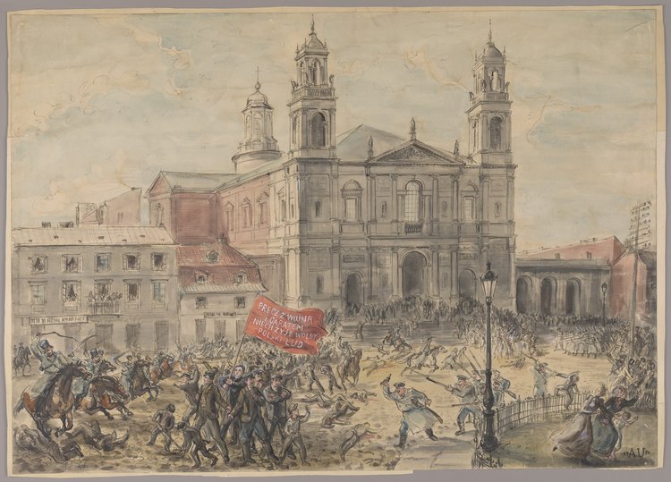 Manifestacja na placu Grzybowskim 13 listopada 1904 roku