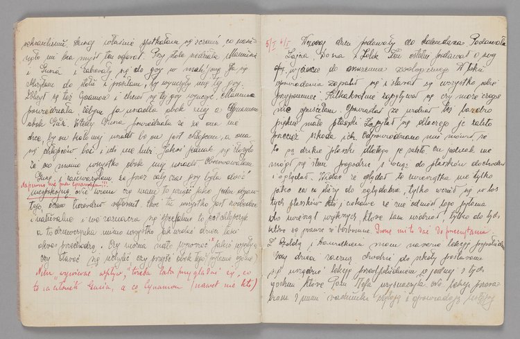 Zeszyt Miriam Gerblich, praktykantki w Domu Sierot z wpisami Stefanii Wilczyńskiej