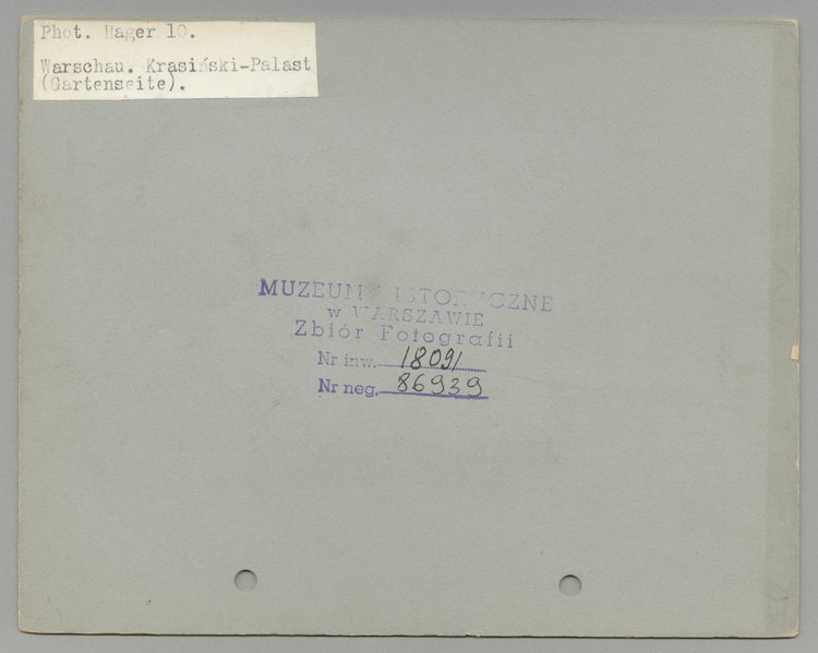 Pałac Krasińskich, widok od ogrodu