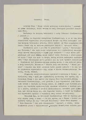 List z uwagami nieznanej osoby do autora artykułu p.t. "Drogi sztuki polskiej czarno - białej"