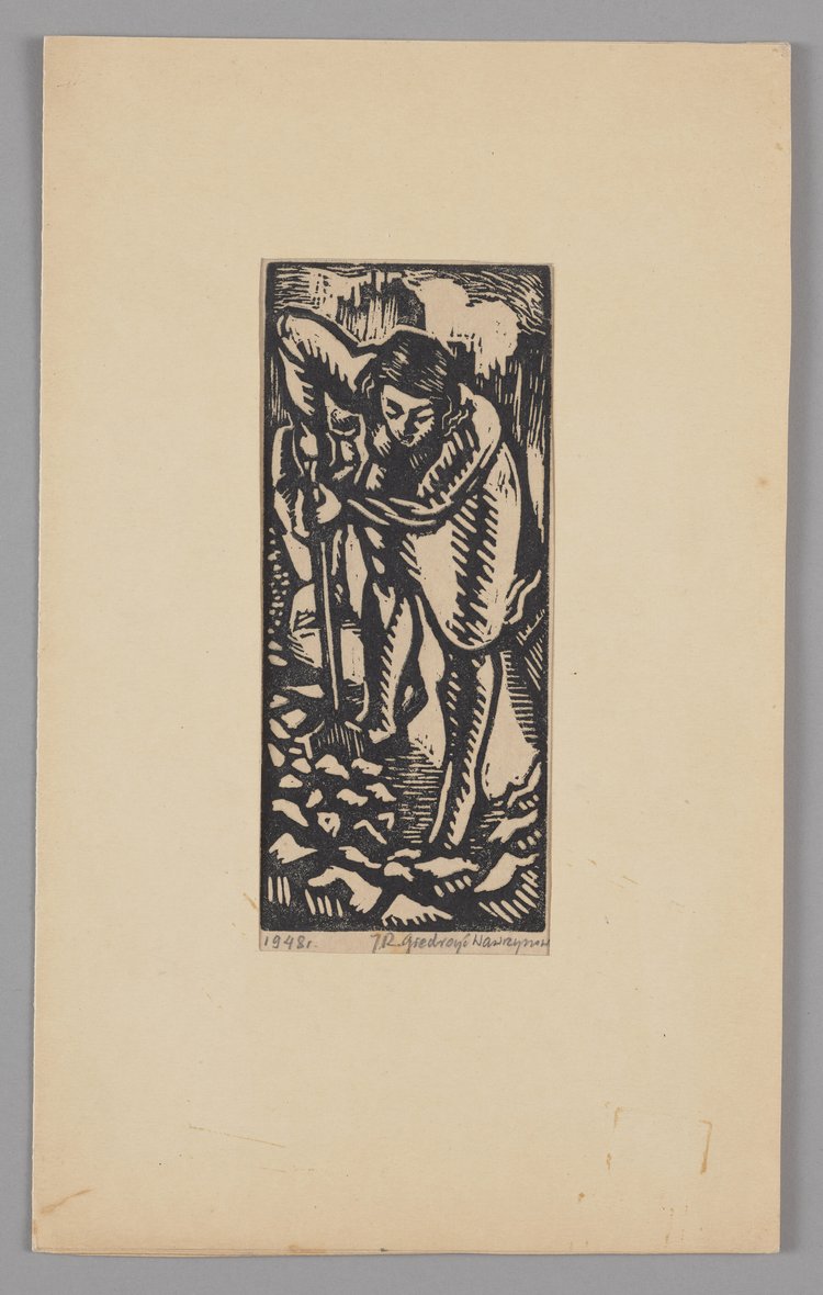 Dziewczyna usuwająca gruz