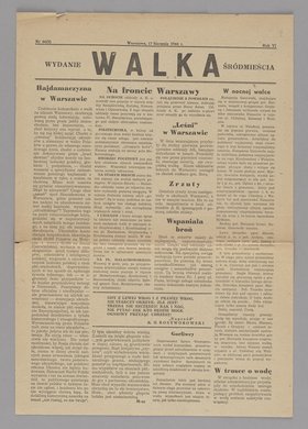 Gazeta Walka. Wydanie Śródmieścia, R. VI, Nr 66 (5) z 17 sierpnia 1944 r.