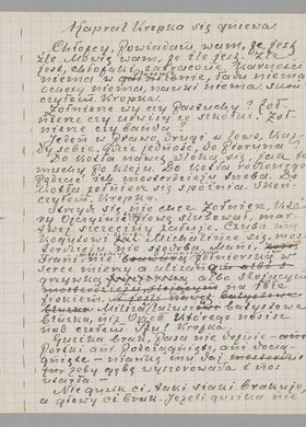 Rękopis opowiadania Kapral Kropka się gniewa