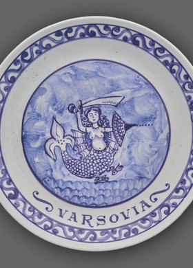 Talerz pamiątkowy z Syreną Starowarszawską