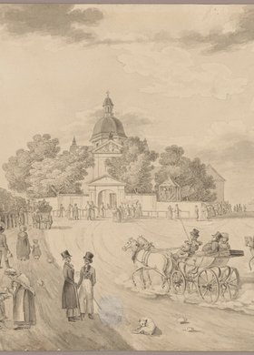 Widok kościoła w Czerniakowie