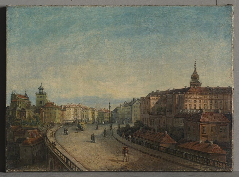 Zamek i wiadukt Pancera, Jan Seydlitz, ok. 1853, olej
