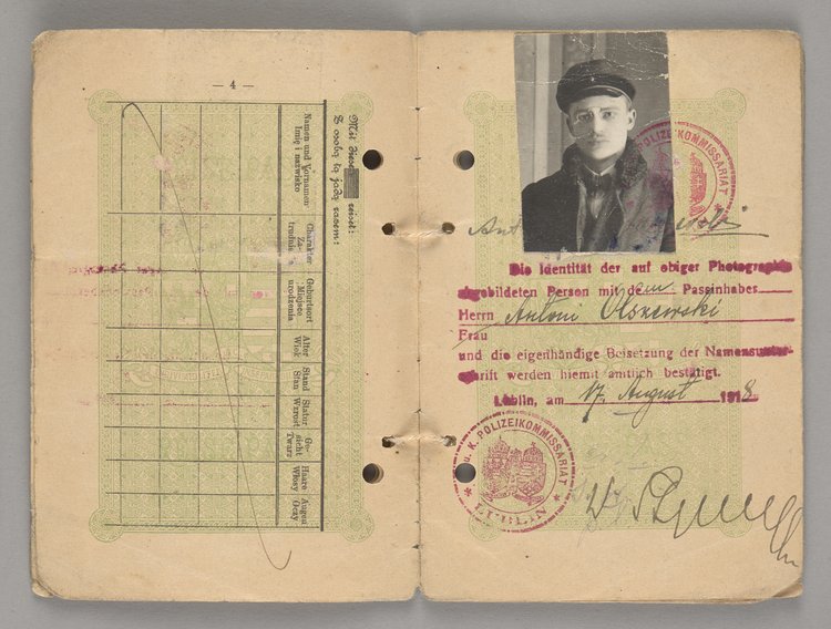 Paszport podróży wydany Antoniemu Olszewskiemu