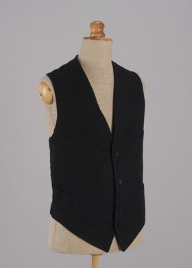 Kamizelka męska czarna z podszewką w prążki