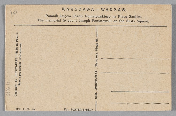 Pomnik księcia Józefa Poniatowskiego na placu Saskim