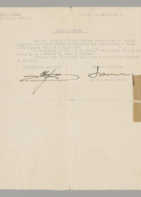 Zaświadczenie wystawione Antoniemu Stanisławowi Olszewskiemu