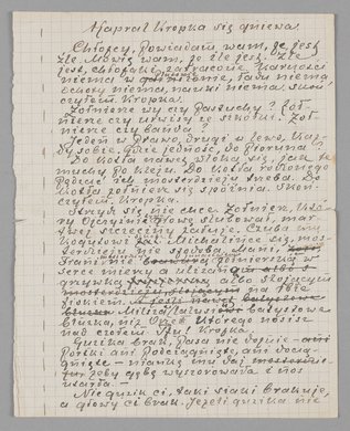 Rękopis opowiadania Kapral Kropka się gniewa