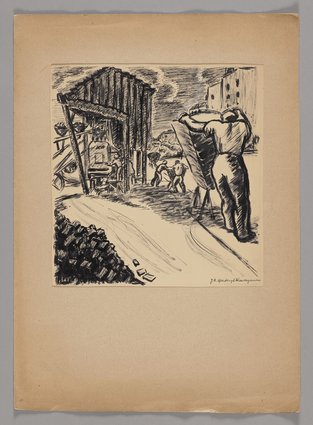 Przemiał gruzów na cegły przy ulicy Marszałkowskiej