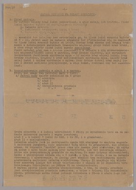 Patrol minierski na szlaku kolejowym, instrukcja konspiracyjna