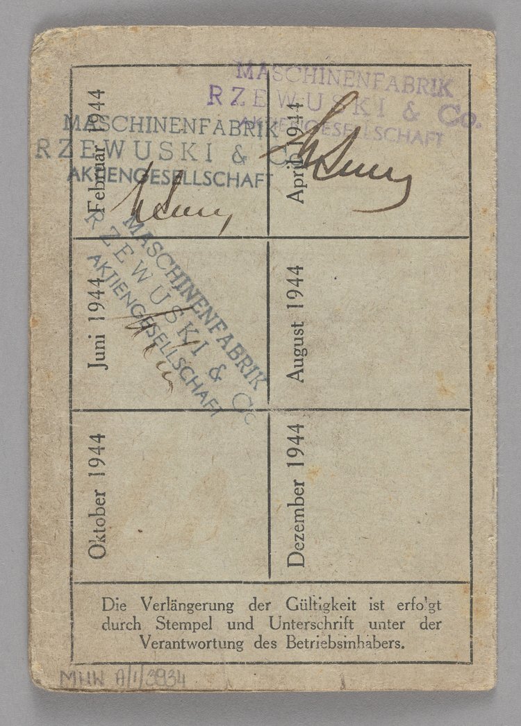 Betriebs-Ausweis/Legitymacja pracownicza Witolda Michalaka