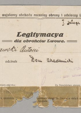Legitymacja wystawiona Antoniemu Olszewskiemu