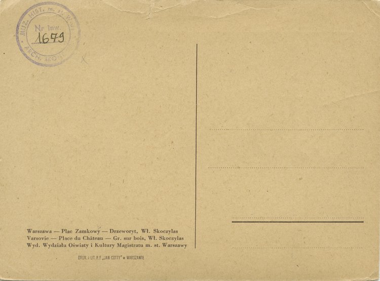 Plac Zamkowy - drzeworyt