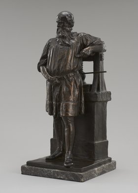 Figura Jana Gutenberga przy prasie drukarskiej