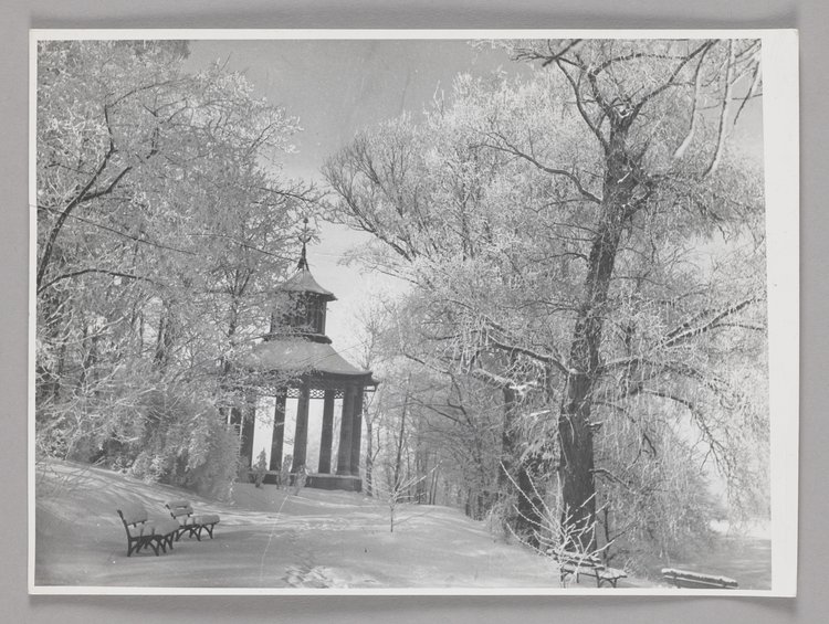 Altana Chińska w Parku Wilanowskim zimą