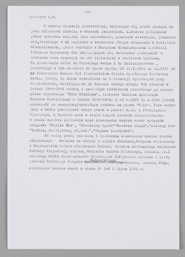 Skrócony życiorys dziennikarza sportowego Aleksandra Rekszy - Kakietka