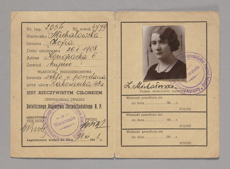 Legitymacja członkowska Zofii Michałowskiej