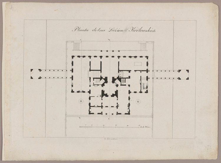 Planta dolna Łazienek Królewskich (Rzut parteru Pałacu na Wyspie)