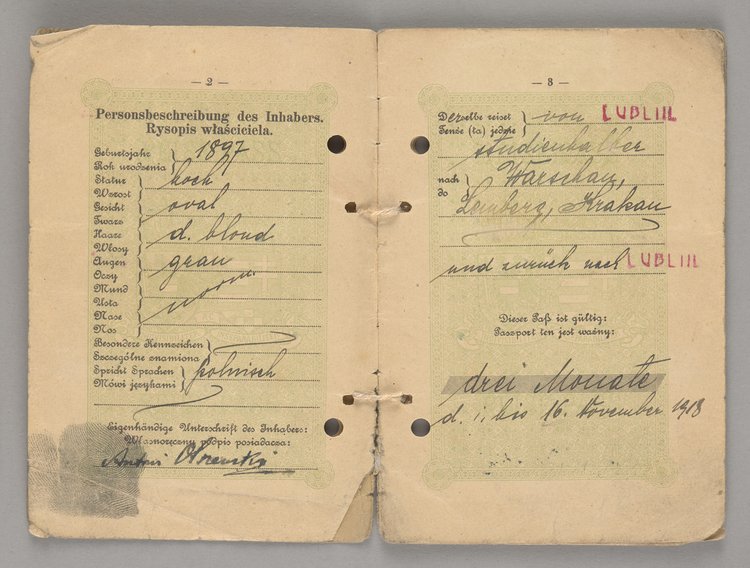 Paszport podróży wydany Antoniemu Olszewskiemu