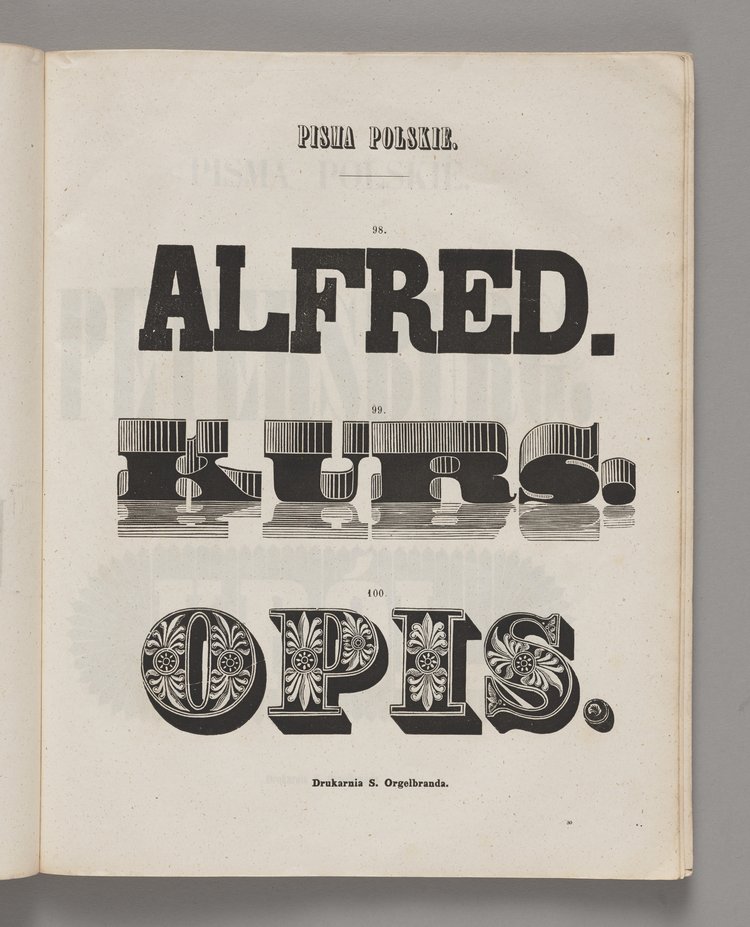 Wzory pism i ozdób drukarni S. Orgelbranda w Warszawie