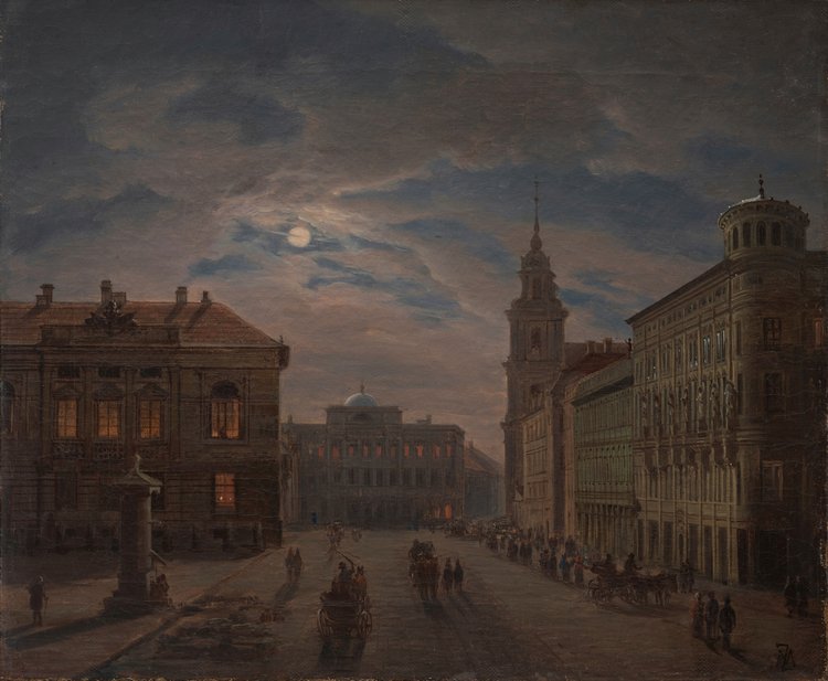 Krakowskie Przedmieście nocą